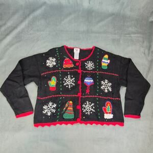 Nutcracker Ugly Sweater Vintage Winter Wonderland Snowflake Sweater XL